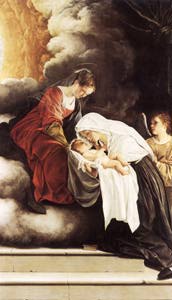 Orazio Gentileschi: Madonna col Bambino, santa Francesca Romana e un angelo