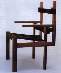 Marcel Breuer: Sedia in legno e tessuto nero