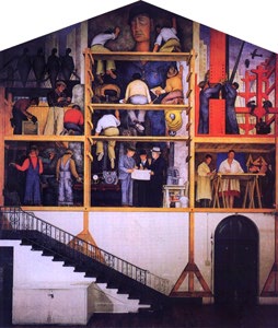 Diego Rivera, Realizzazione di un affresco...