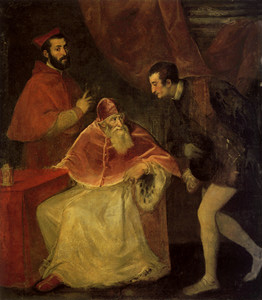 Paolo III con i nipoti Alessandro e Ottavio Farnese